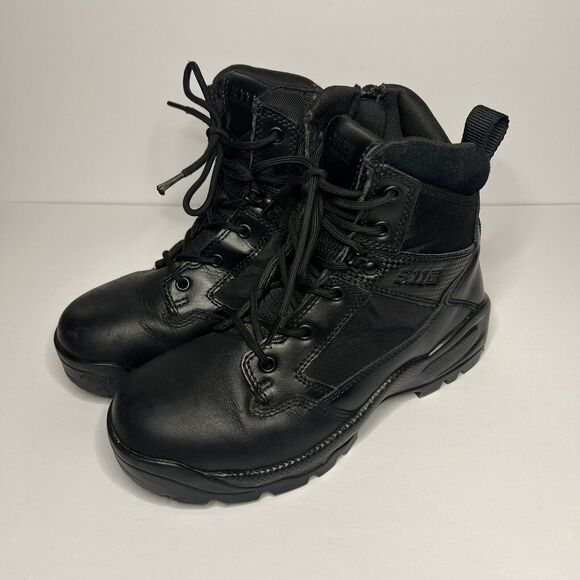 5.11 Tactical Men's ATAC 2.0 6" Side Zip Military Boots Shoes, Black, Size 8 - Picture 1 of 9